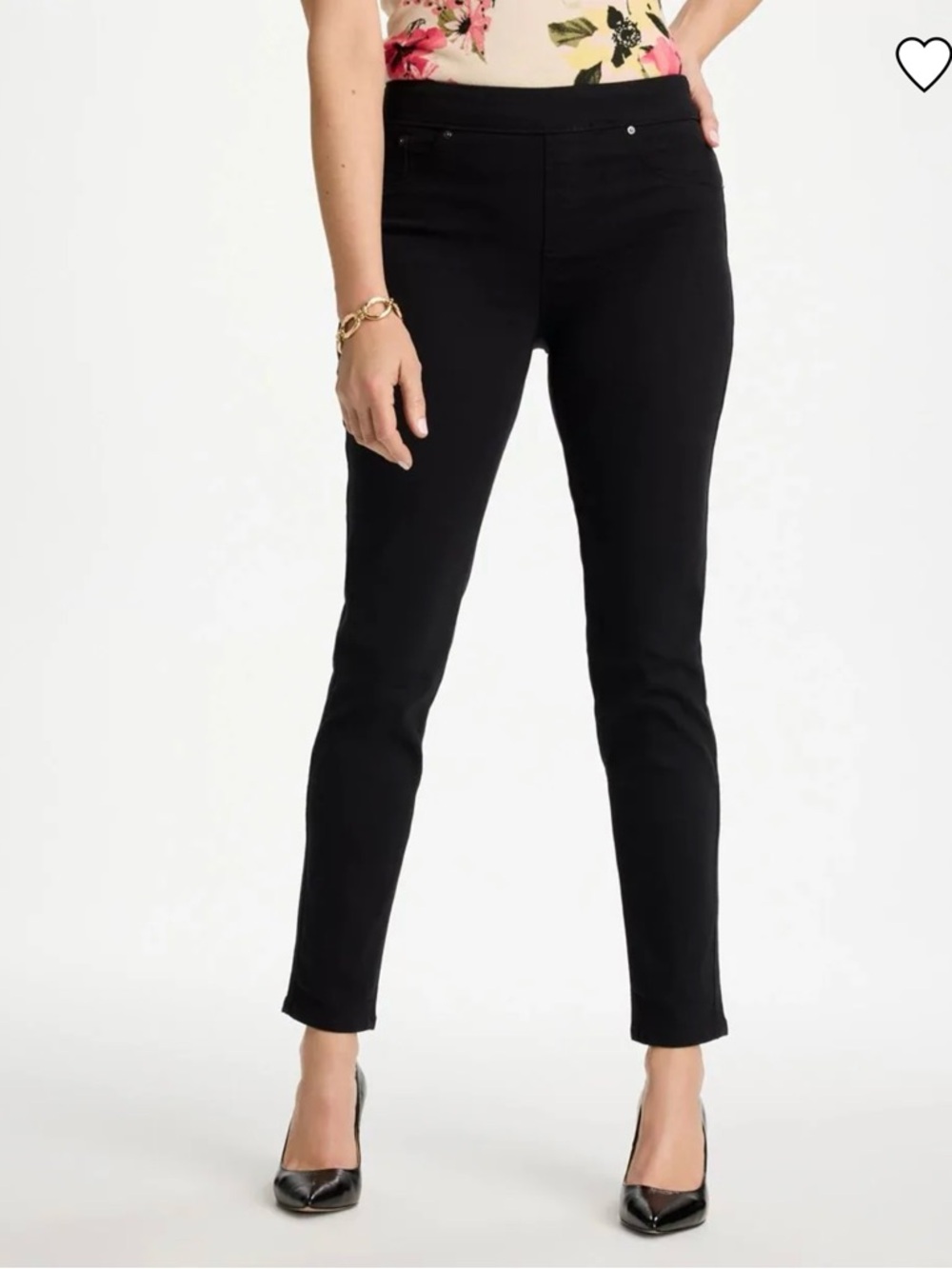 Chico's Black Pull On Jegging Ankle Jeans Pants size 3.5/18